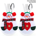 Christmas Cutlery Holder Bags Santa Claus Knife Fork Pocket Tableware