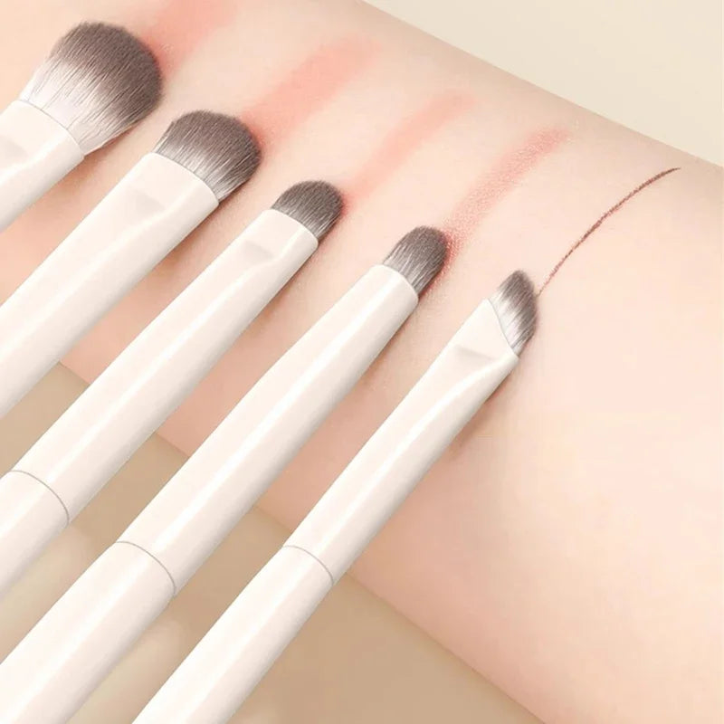 5/6/8/10pcs Natural Eye Makeup Brushes Set Detail Eyeshadow Brush Makeup Brush White Ultra Soft Eyeshadow Eyeliner Makeup Tool Zpaxo