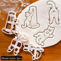 New DIY Animal Creative Tooth Shape Cookie Cutters Mold Cute Cat Biscuit Mold For Children Bakeware Cookie Stamp Baking Tools Zpaxo D