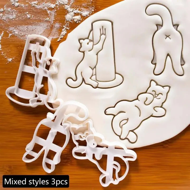 New DIY Animal Creative Tooth Shape Cookie Cutters Mold Cute Cat Biscuit Mold For Children Bakeware Cookie Stamp Baking Tools Zpaxo D