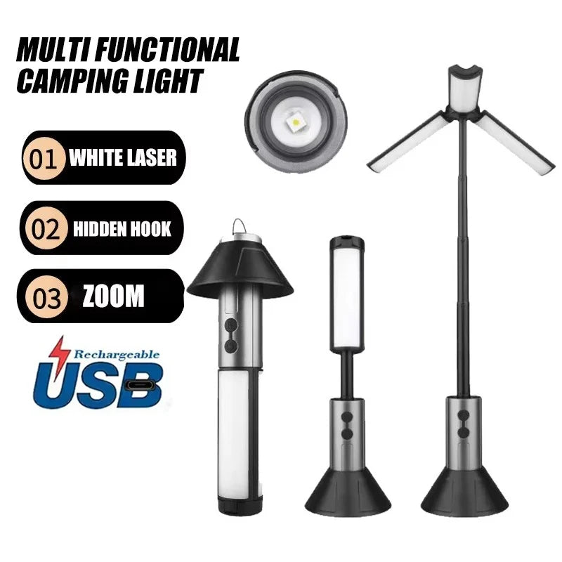 LED Camping Lantern & Flashlight – Rechargeable Telescopic Zoom Camping Lantern Flashlight Zpaxo 3000mah