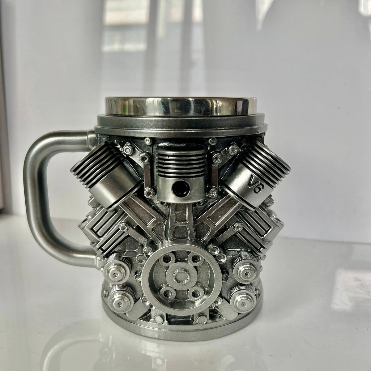 Mug Creative Resin Stainless Steel Water Cup Personalized Wine Cup Coffee Cup Gift Ornament Cylindrical Simple Atmospheric Style Zpaxo V6 401-500ml