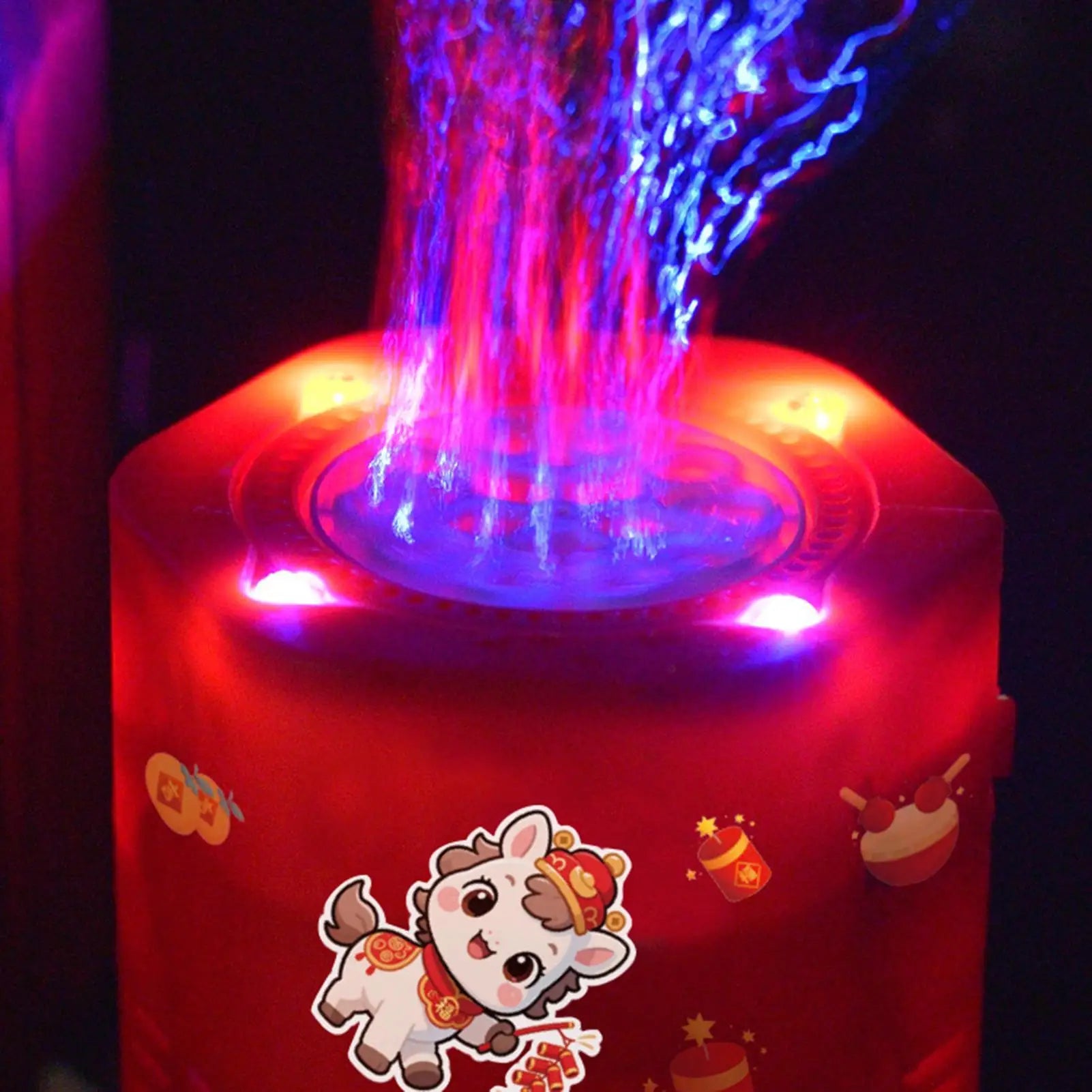 Bubble Machine Kids Rotating Year Horse Games Light Rechargeable Zpaxo