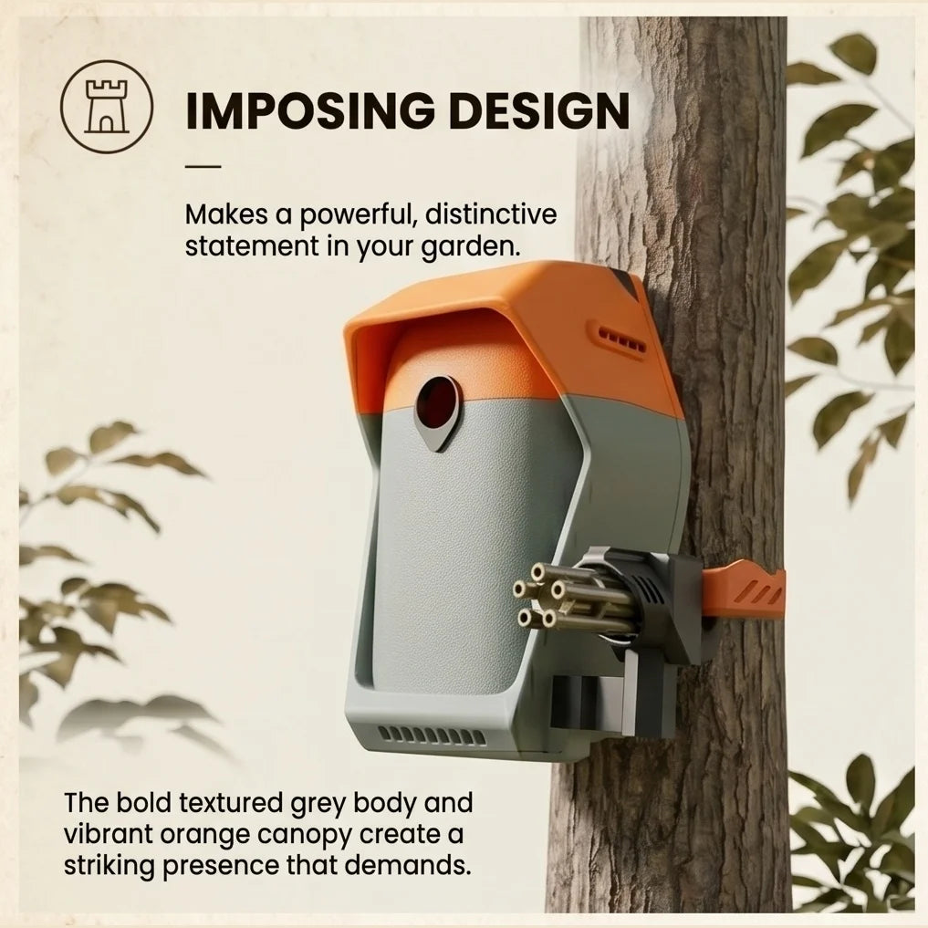 Creative Gatling Bird Feeder Unique Outdoor Garden Decoration Bold