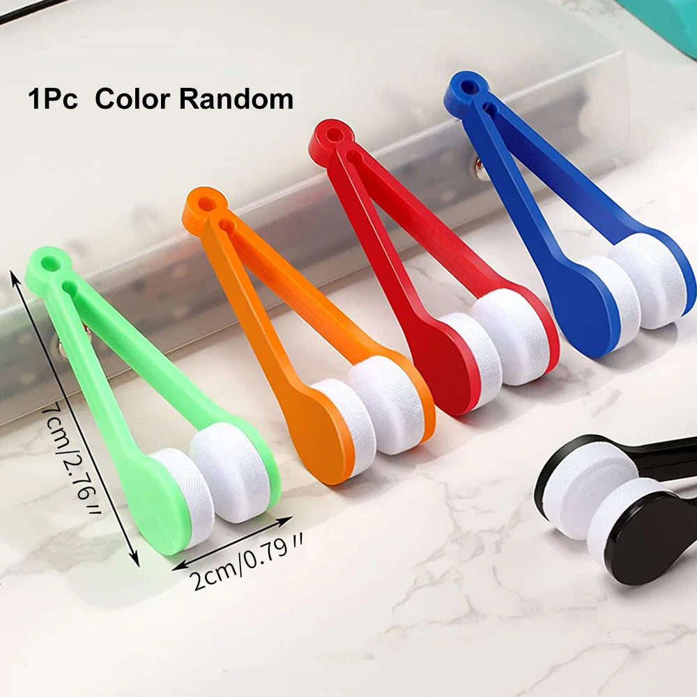1/2/4Pcs Eyeglass Cleaning Rub Mini Glasses Microfiber Cleaner Sun Glasses Soft Brush Cleaning Clip Color Random Zpaxo 1Pc Color Random