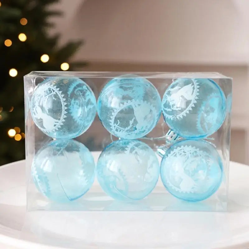 Transparent Christmas Ornament Ball Painted Snowflake Holiday Designs