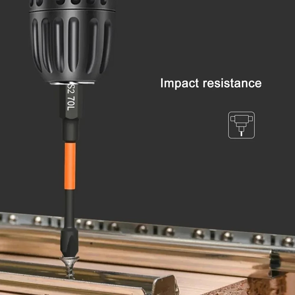 3-Pack S2 Magnetic Impact Screwdriver Bits | Anti-Slip Cross Drill Screwdriver Bit Set Zpaxo