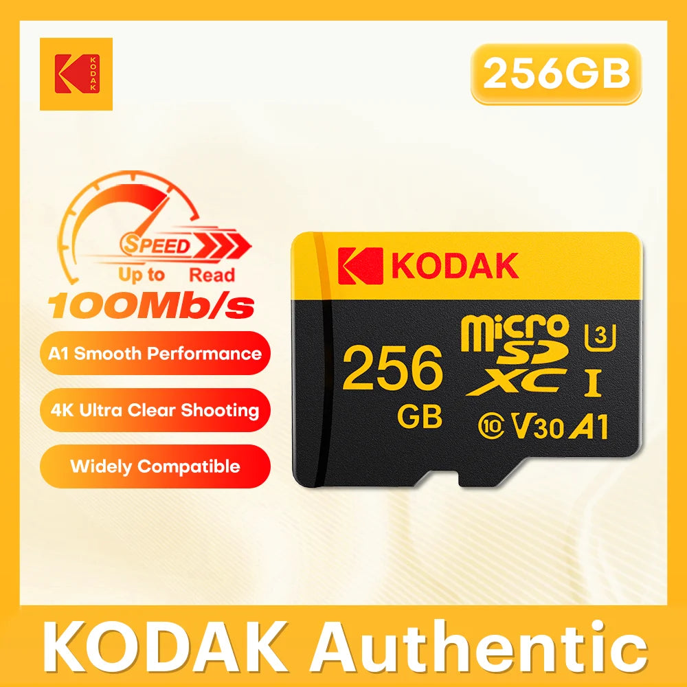 Kodak Micro SD Card 128GB 64GB 32GB Class 10 U3 V30 100MB S Speed 4K Zpaxo 256GB