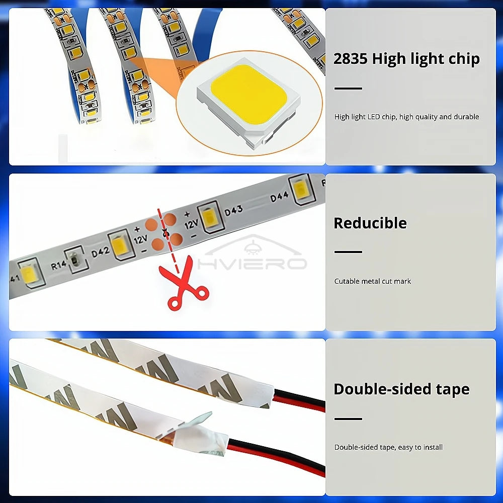 5M 300 LED SMD2835 Flexible Strip Light – RGB & White 12V LED Strip Light Zpaxo