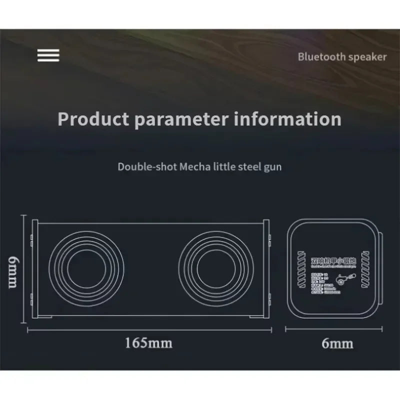 V8 Transparent Mecha Speakers Bluetooth 5.0 Wireless Double Bass Diaphragm Subwoofer Music TWS RGB Light Mini Party Loudspeaker Zpaxo
