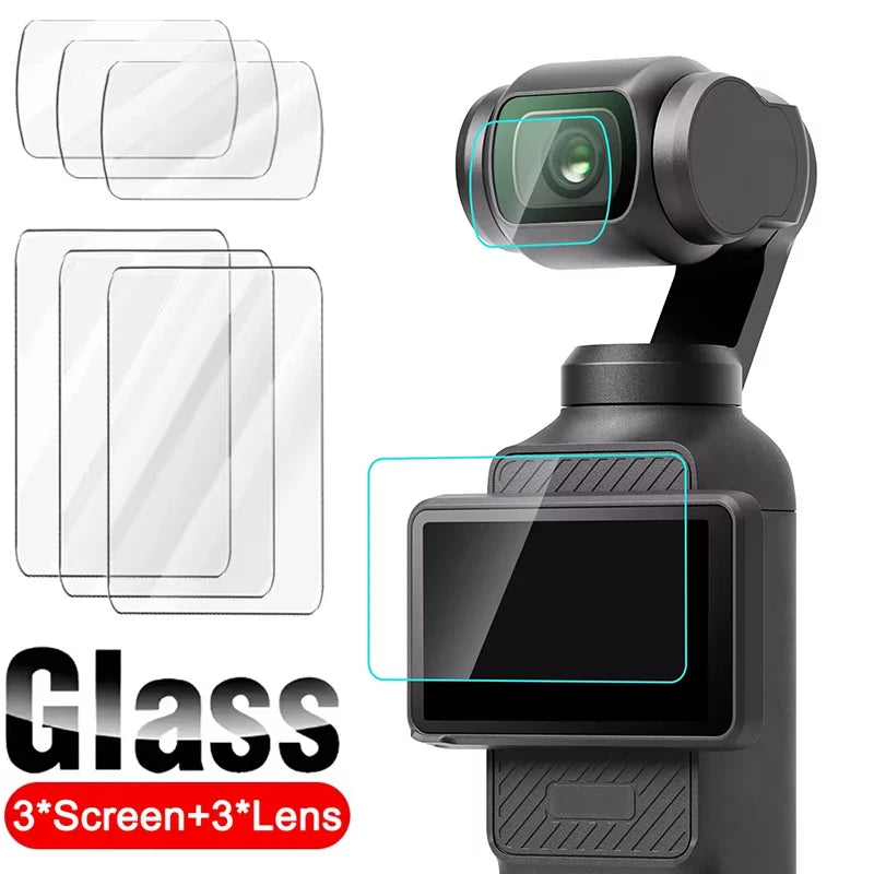 1-3Pcs 9H HD Tempered Glass For DJI OSMO Pocket 3 Screen Protector Gimbal Camera Lens Protect Glass Accessories Clear Film Kit Zpaxo