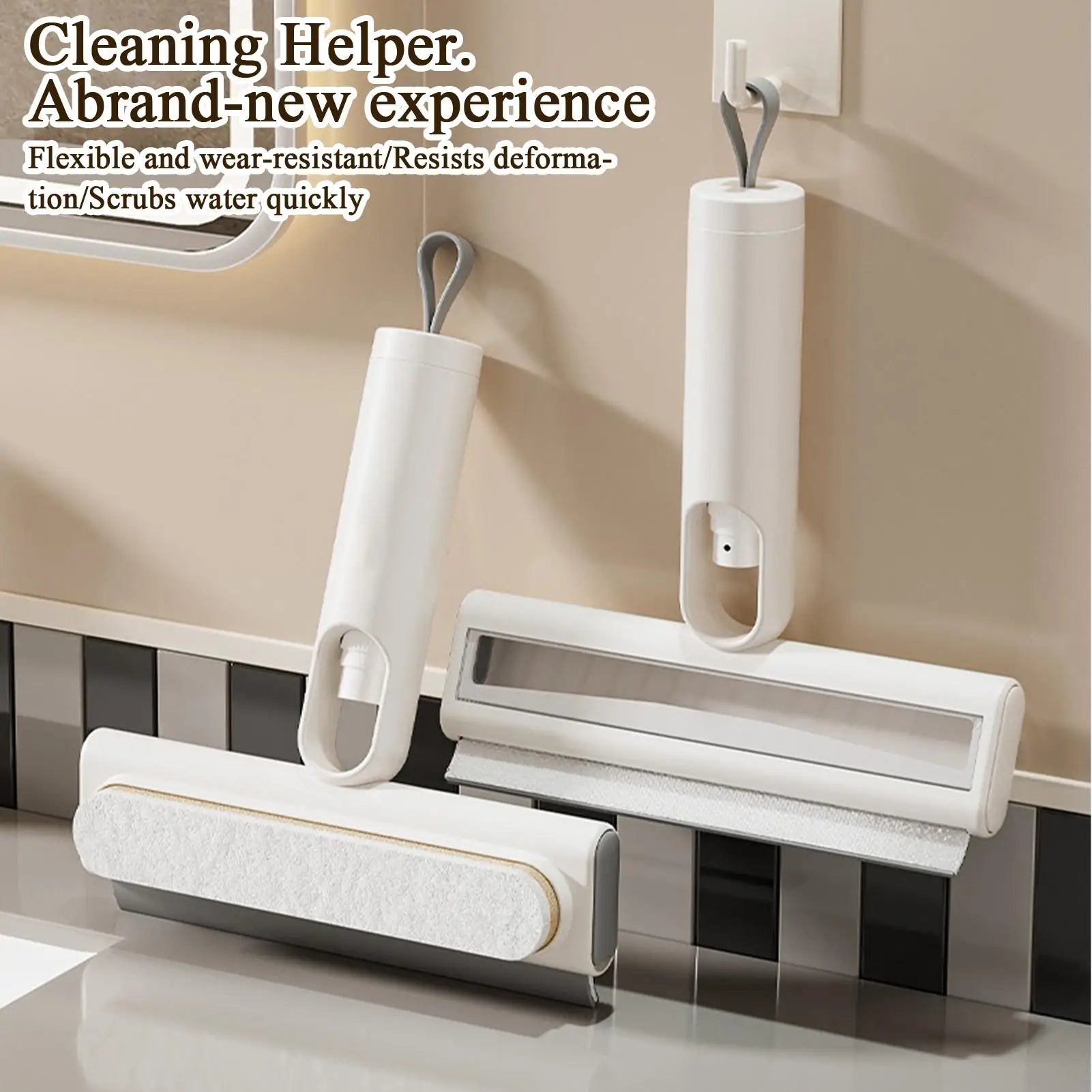 Window Cleaning Scraper Glass Cleaner Scraper for Cleaning Window with Sprayer for Shower Door Car Windshield Kitchen Stove Zpaxo