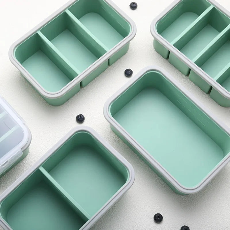 Large Capacity Multi Compartment Silicone Food Container Bento Box