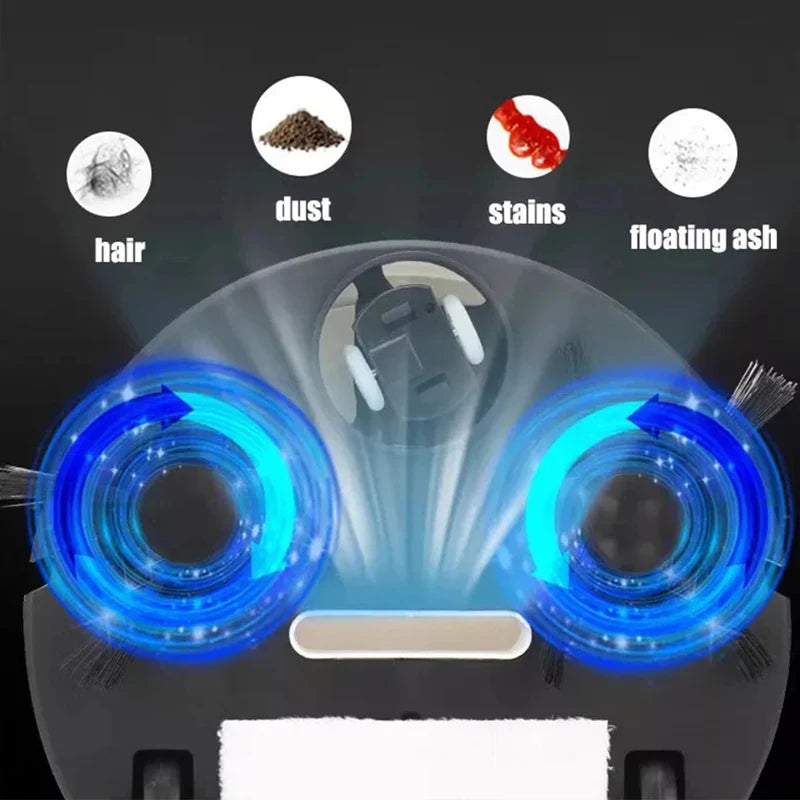 Automatic Electric Floor Vacuum Cleaner 3-in-1 1500Pa Sweeping Mop USB Rechargeable Wireless for Home Office Use Zpaxo