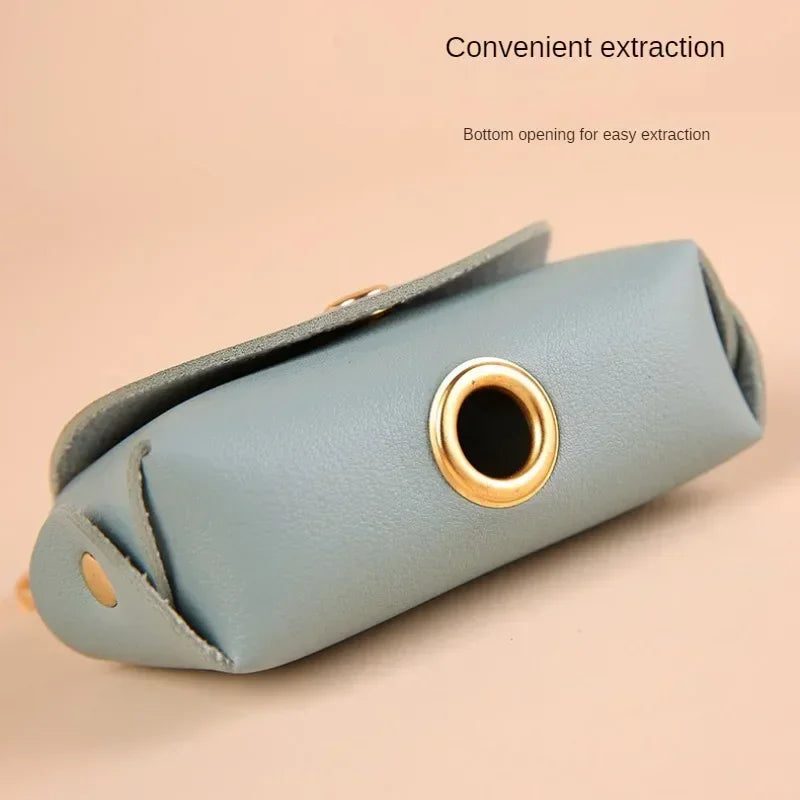 Stylish Pet Bag Holder Faux Leather Pet Poop Bag Holder with Dispenser for Dog Bags Portable Dog Poop Bag Organizer Supplies Pet Zpaxo