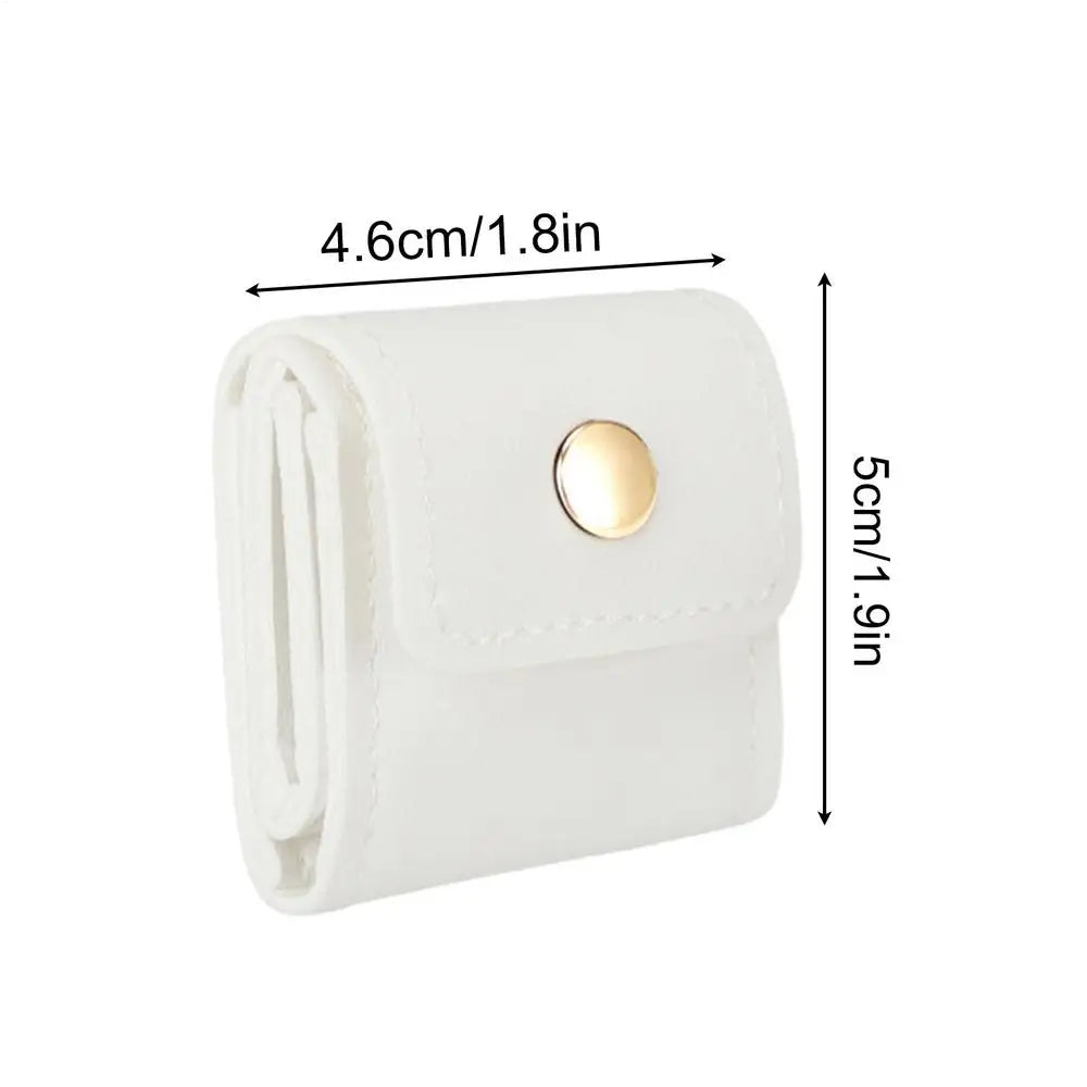 Mini Travel Jewelry Bag Organizer Foldable Portable Pouch Rings Zpaxo White