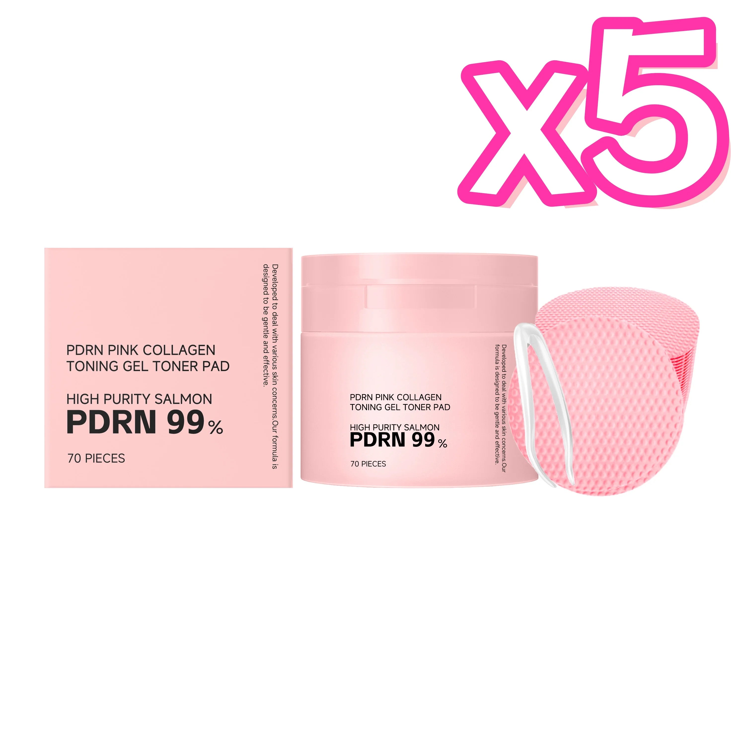 PDRN Collagen Toner Pads – Hydrate, Brighten & Repair Skin Facial Toner Pads Zpaxo 5 x 70pcs Boxed