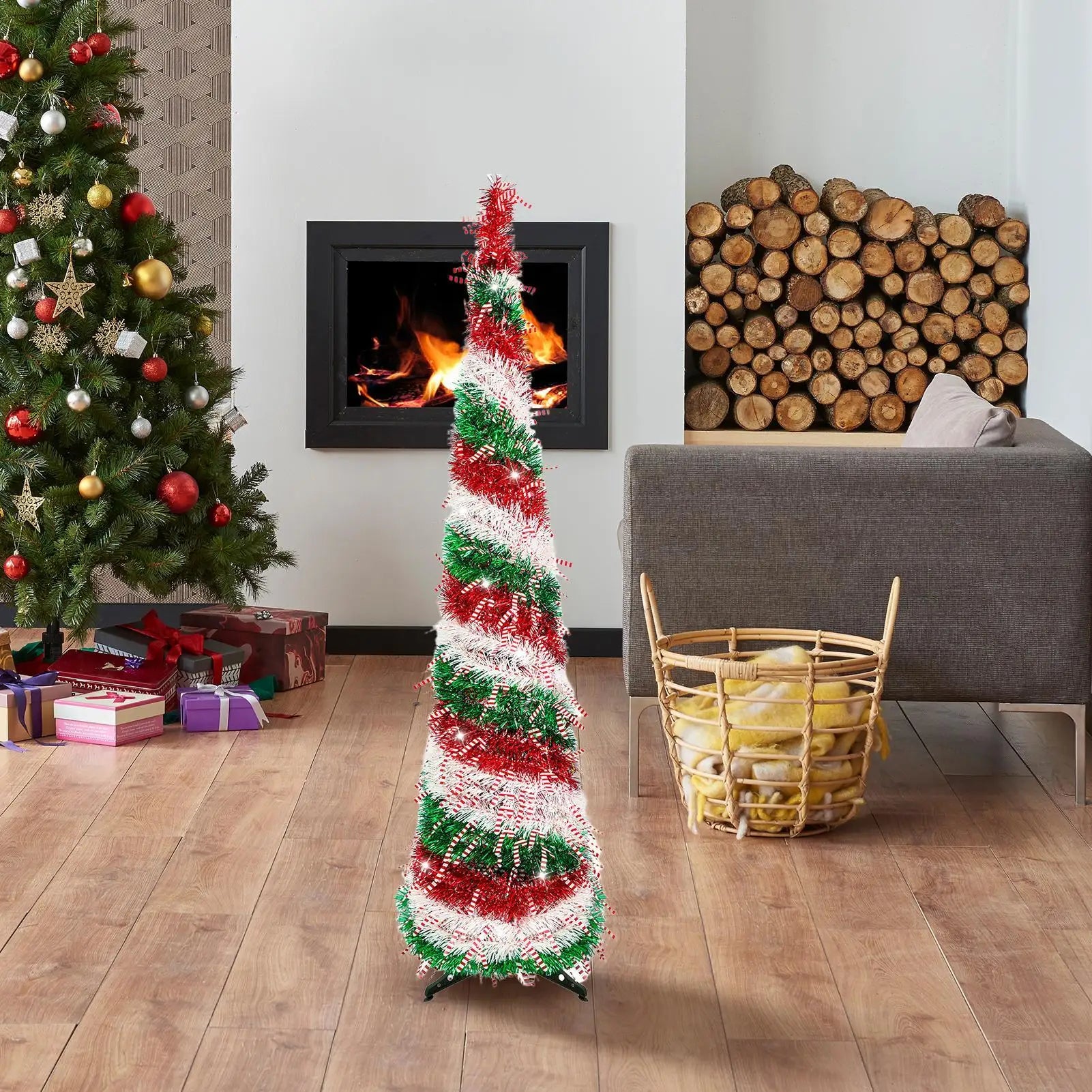 Artificial Christmas Tree Pencil Trees Popup Holiday Decor Indoor