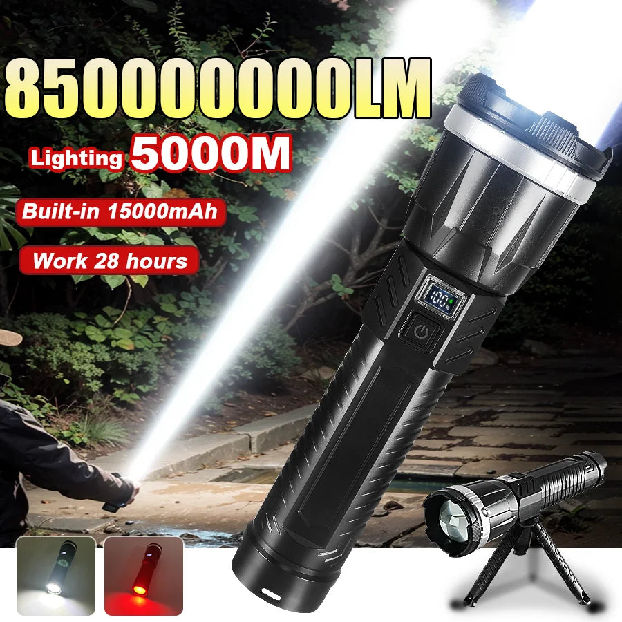 Zpaxo High Power Rechargeable LED Tactical Flashlight 5000m
