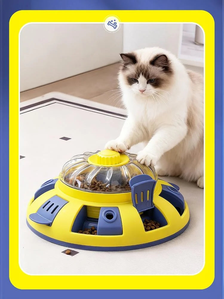 Spinning Pet Puzzle Toy – Cat & Dog Food Dispenser
