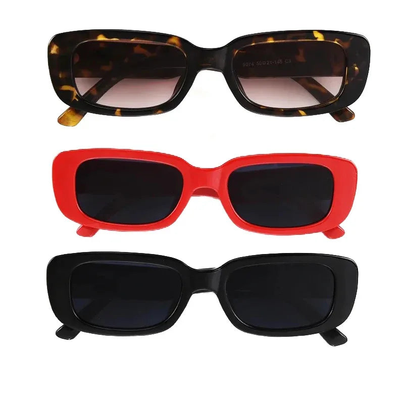 Small Square Vintage Sunglasses – Hip Hop Green Shades 1-4 Pack