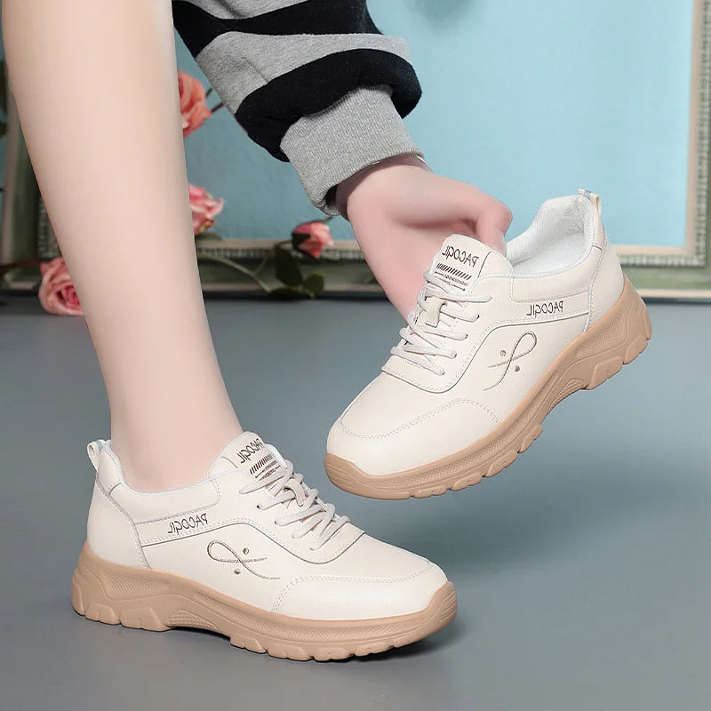 Thick-soled Casual Sneakers Women Spring Autumn Middle-aged Women's Zpaxo