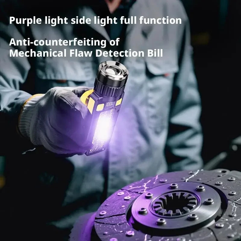 ESMARTER Rechargeable Magnetic Work Flashlight – UV & LED