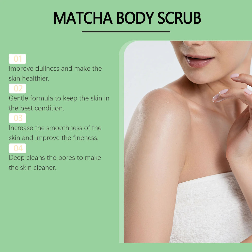 Eelhoe Matcha Sea Salt Body Scrub – Exfoliate & Brighten Skin Body Scrub Zpaxo