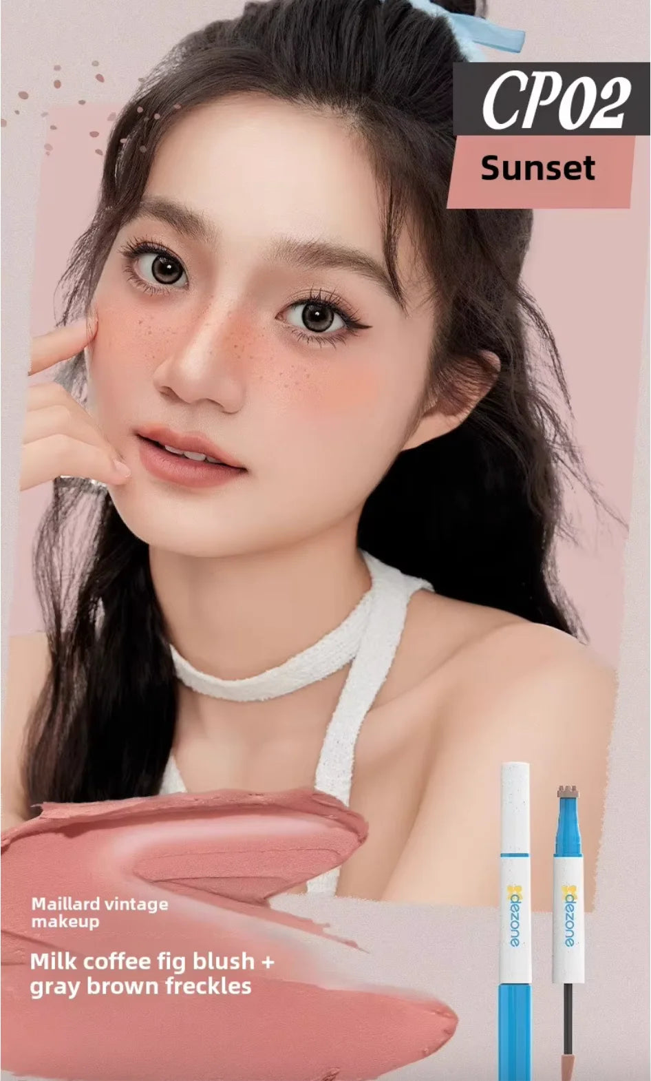 DEZONE Natural Looking Freckle Pen Freckle Blush Pencil Long Lasting Waterproof Freckles Stamp 2 In 1 Blush Makeup Cosmetics Zpaxo