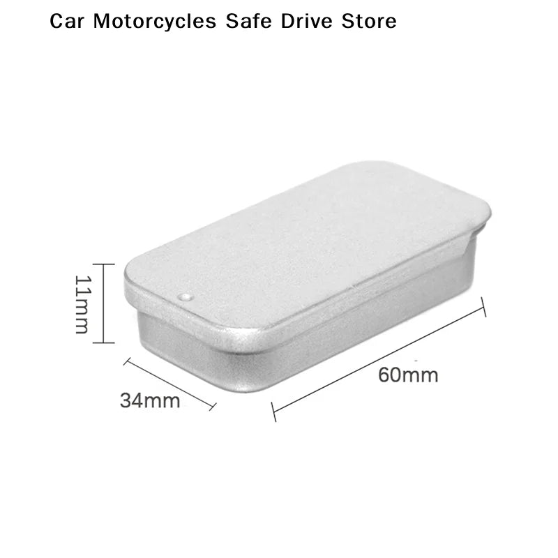 CM1PC Metal Rectangular Empty Mini Tin Box Tinplate Push Candy Pill