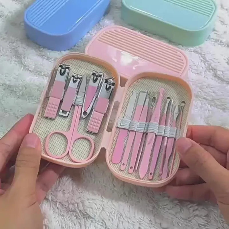 Professional Morandi Nail Stainless Steel Manicure Storage Box