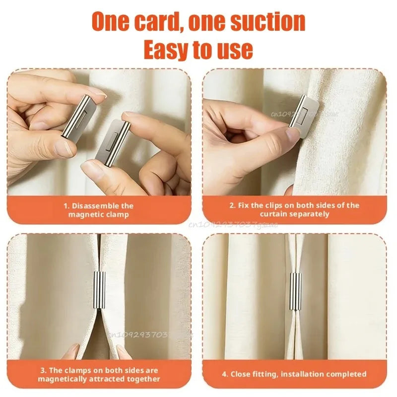 Curtain Magnetic Holder Detachable Magnetic Clip Curtain Magnetic Clip Suitable for Living Room and Bedroom Curtains Zpaxo