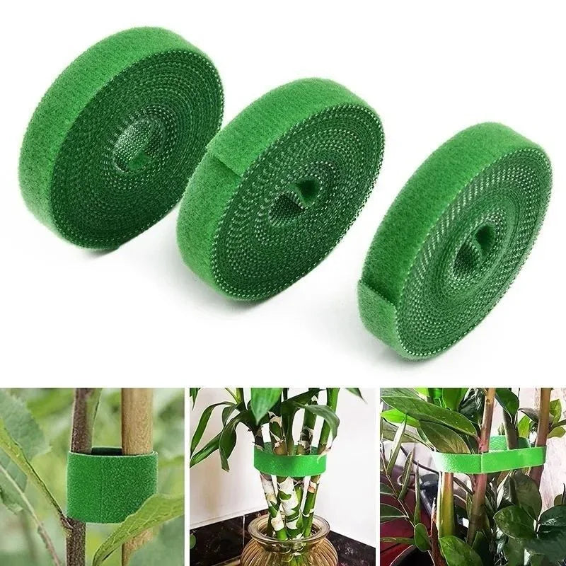 Green Nylon Garden Twine & Plant Ties – Hook Loop Cane Support