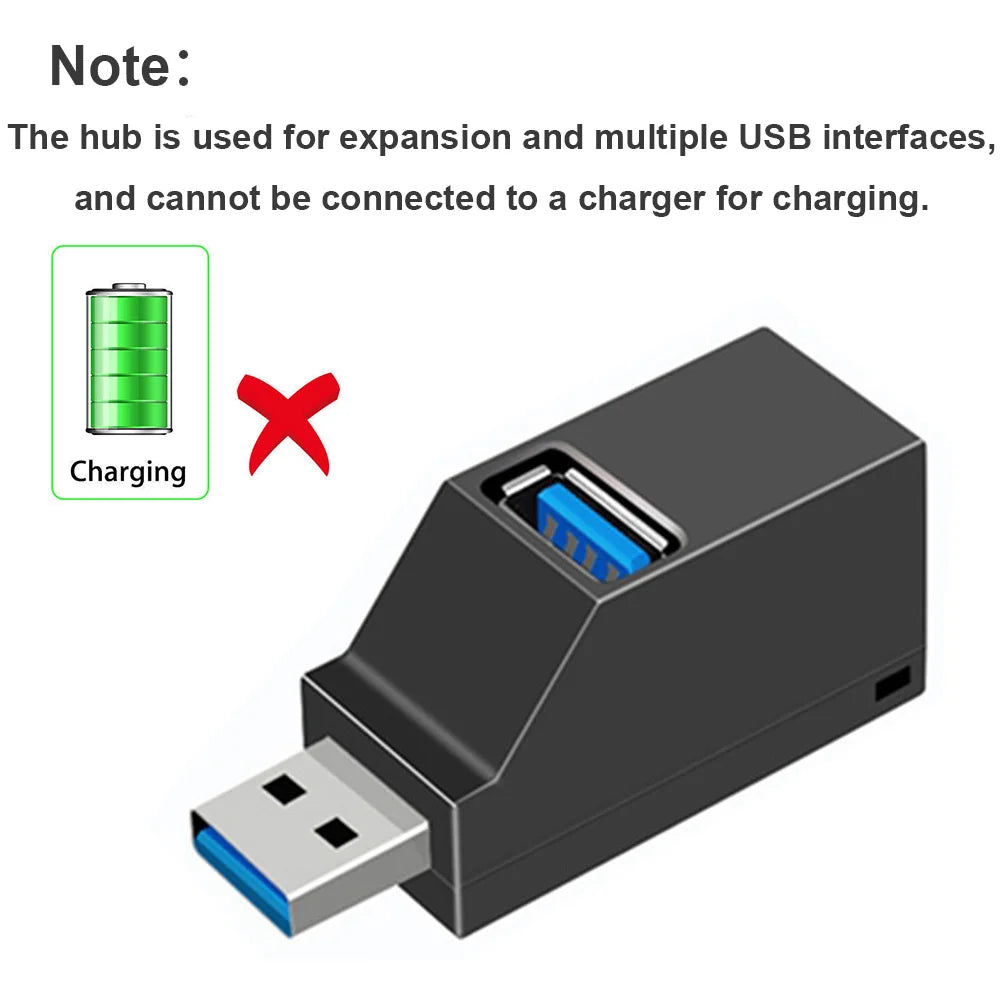 USB 3.0 HUB Adapter USB Extender Mini Splitter Box 1 to 3 Ports High Speed USB 2.0 For PC Laptop U Disk Card Reader Accessories Zpaxo