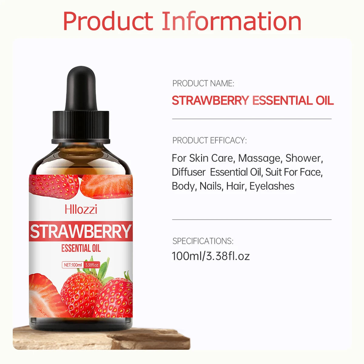 STRAWBERRY ESSENTIAL OIL a high-quality moisturizing nourishing massage oil with a refreshing scent, suitable for all skin types Zpaxo