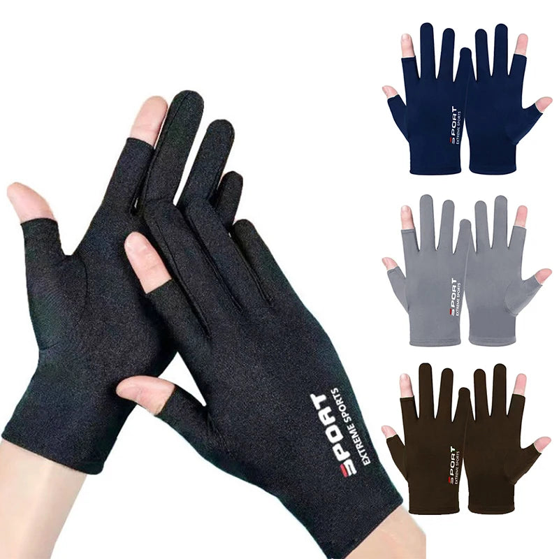 1 Pair Summer Breathable Men's Gloves Ice Silk Sun Proction
