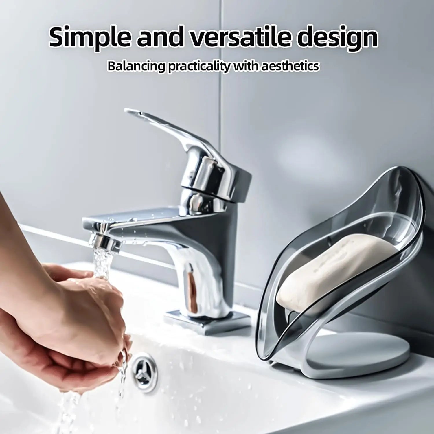 2-Pack Self-Draining Soap Dish with Suction Cup | Leaf Design