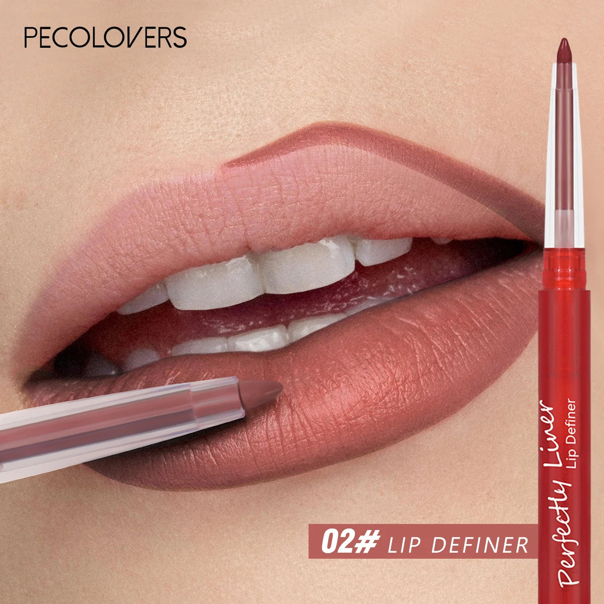1PC Rich Pigmented, Waterproof, Silky, Durable, Non-stick Cup, Creamy Matte Lip Liner, Perfect for Date and Daily Use Zpaxo 02r
