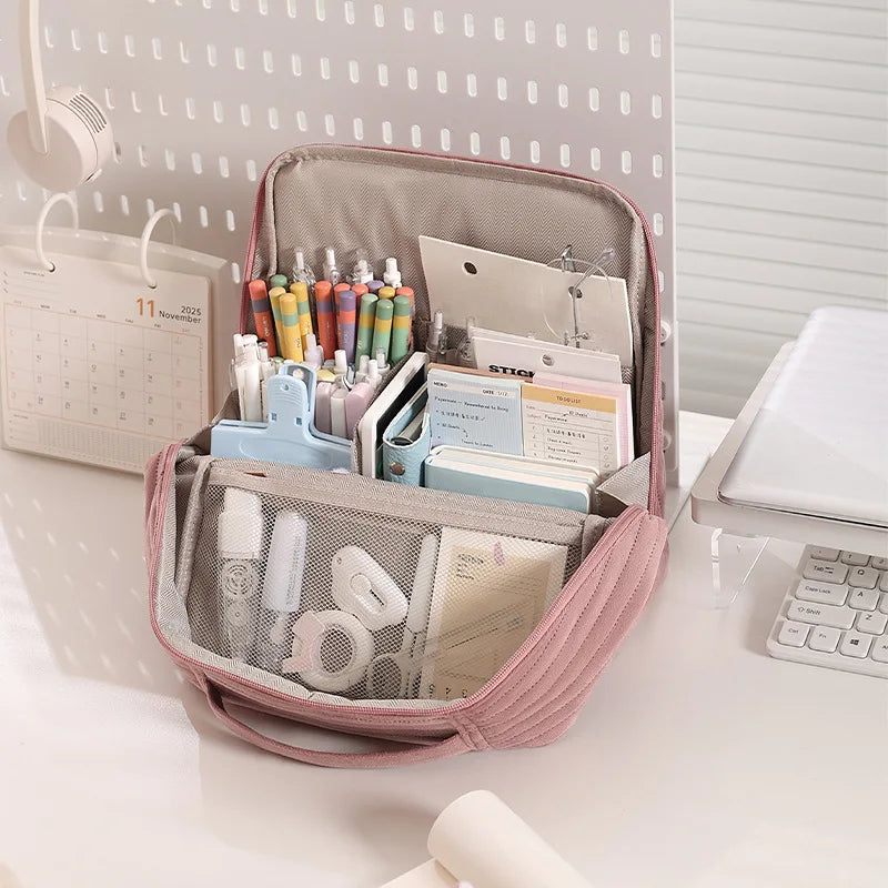 Autumn and Winter Dutch Fleece Multi Compartment Storage Foreskin Label Makeup Bag with Large Capacity and Standing Makeup Bag Zpaxo