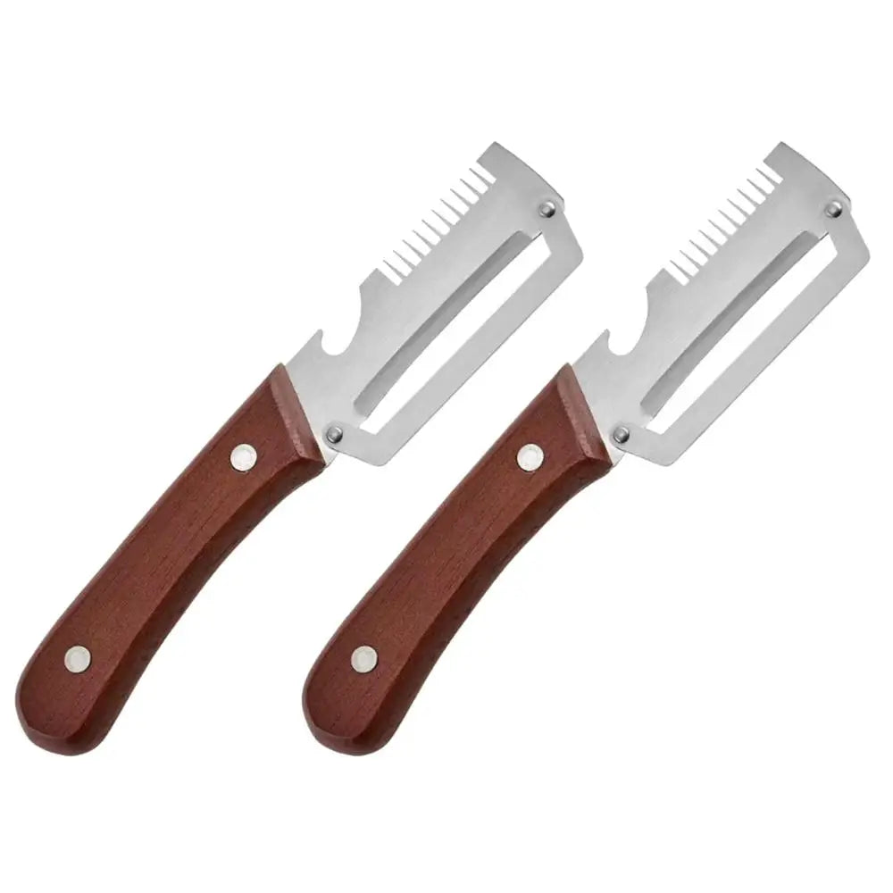3in1 Vegetable Peeler Stainless Steel Wooden Handle Bottle Opener