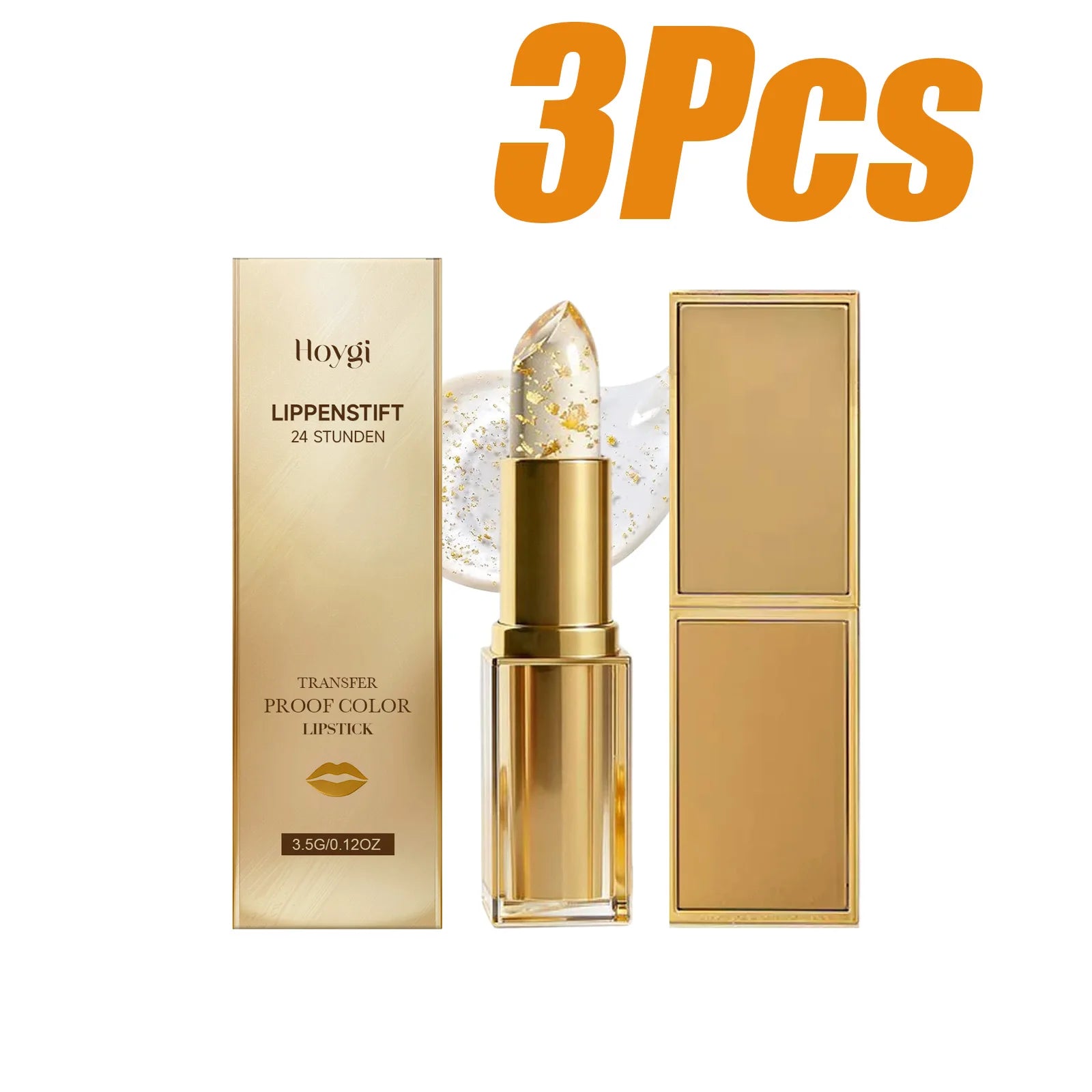 Hoygi Gold Foil Color Changing Lip Balm – Moisturizing Tint Color Changing Lip Balm Zpaxo 3Pcs