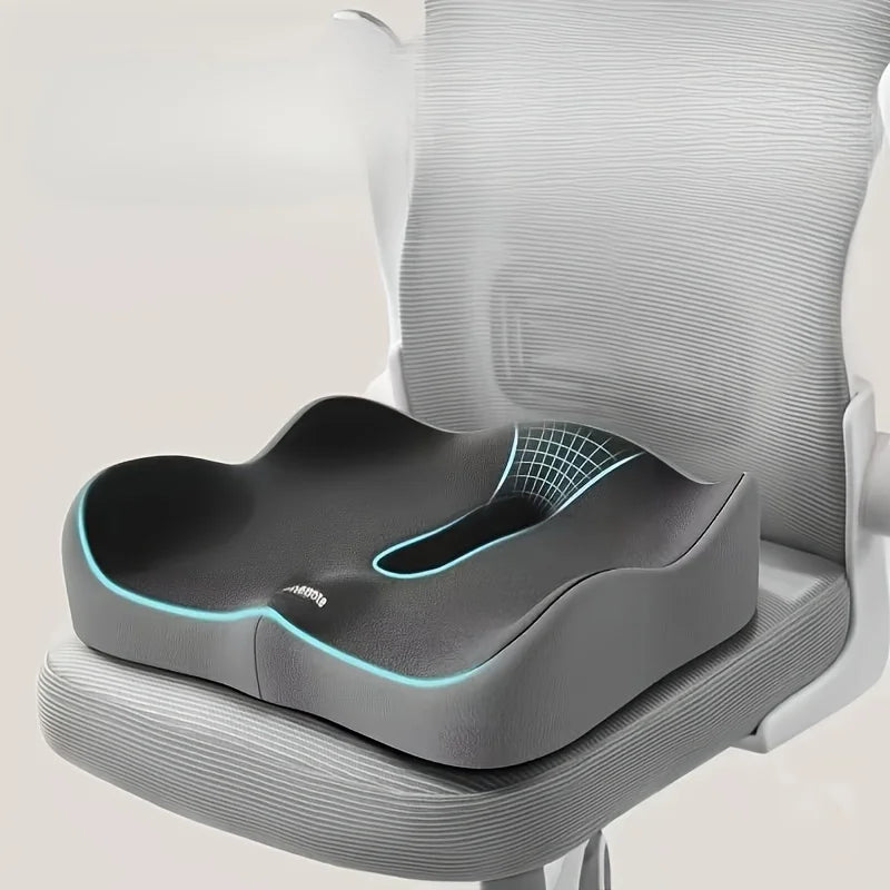 Memory Foam Seat Cushion 3D Ergonomic Support Light Green Grey