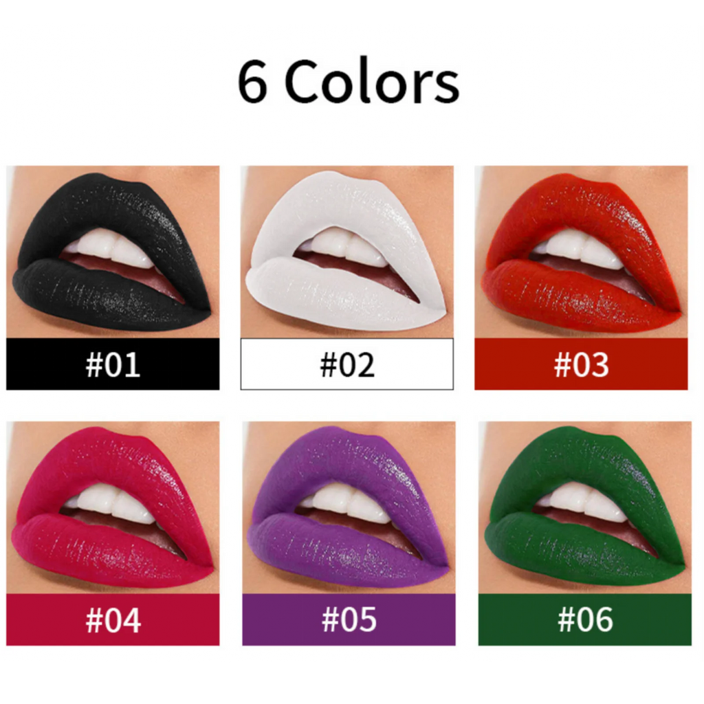 Matte Lipstick Waterproof Green Purple Black White Lip Gloss Tint