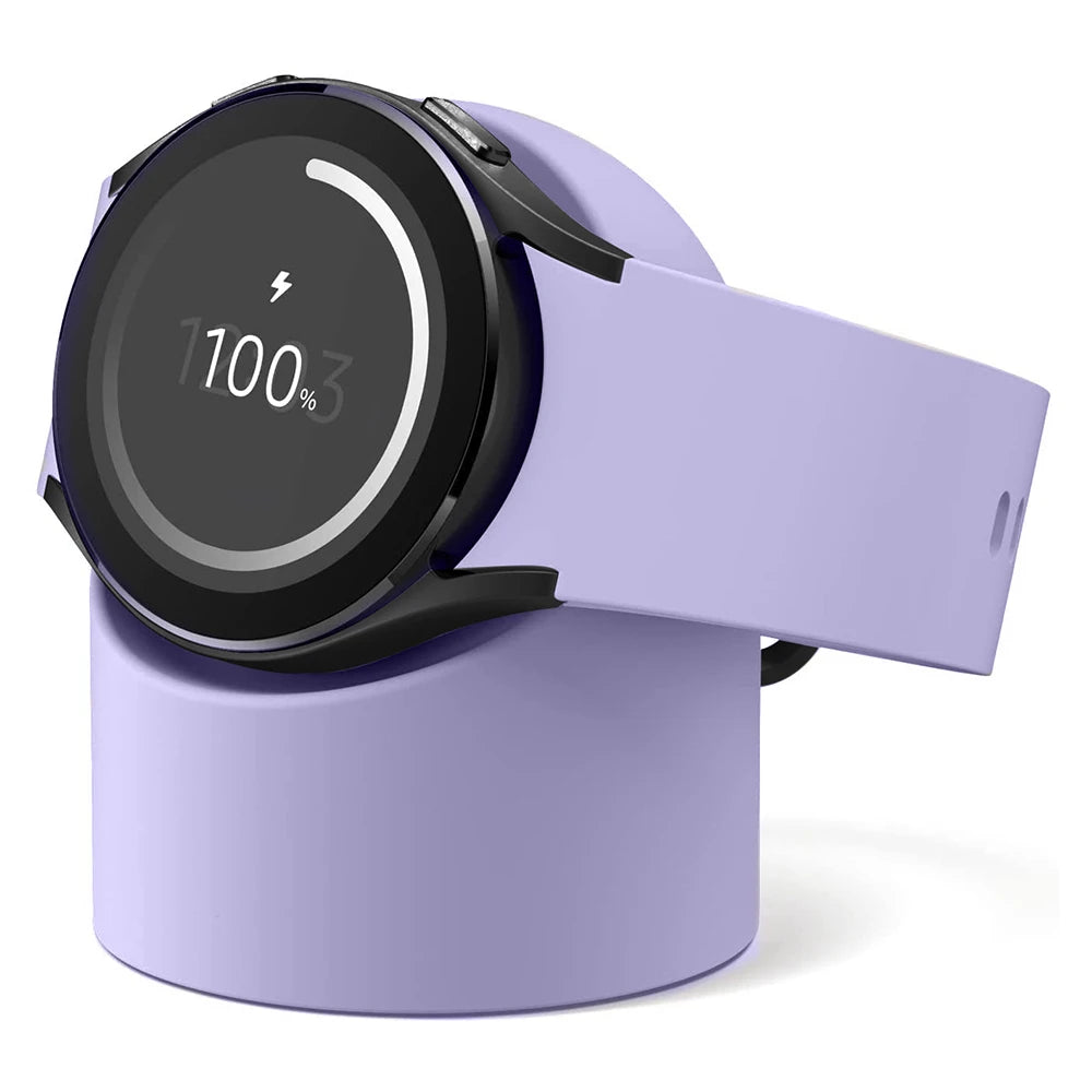 Compatible with Samsung Galaxy 3 4 5 Watch Charger Stand 44mm 44mm 45mm Galaxy Watch 5 Pro Charger Silicone Stand Charging Base Zpaxo Purple For Watch 5 or 5Pro