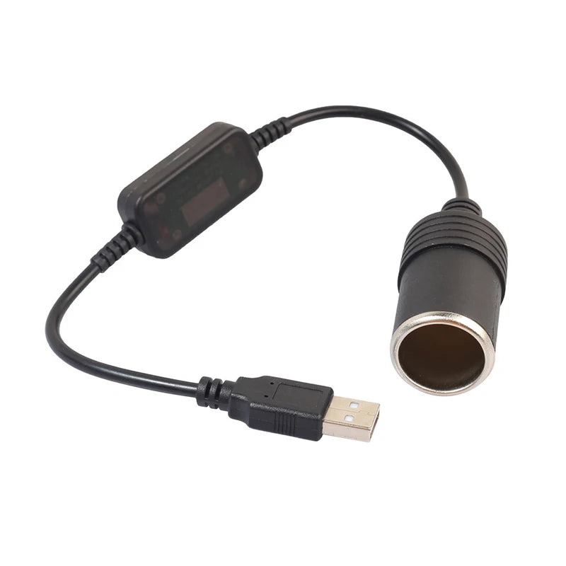 5V to 12V USB Car Cigarette Lighter Socket Adapter