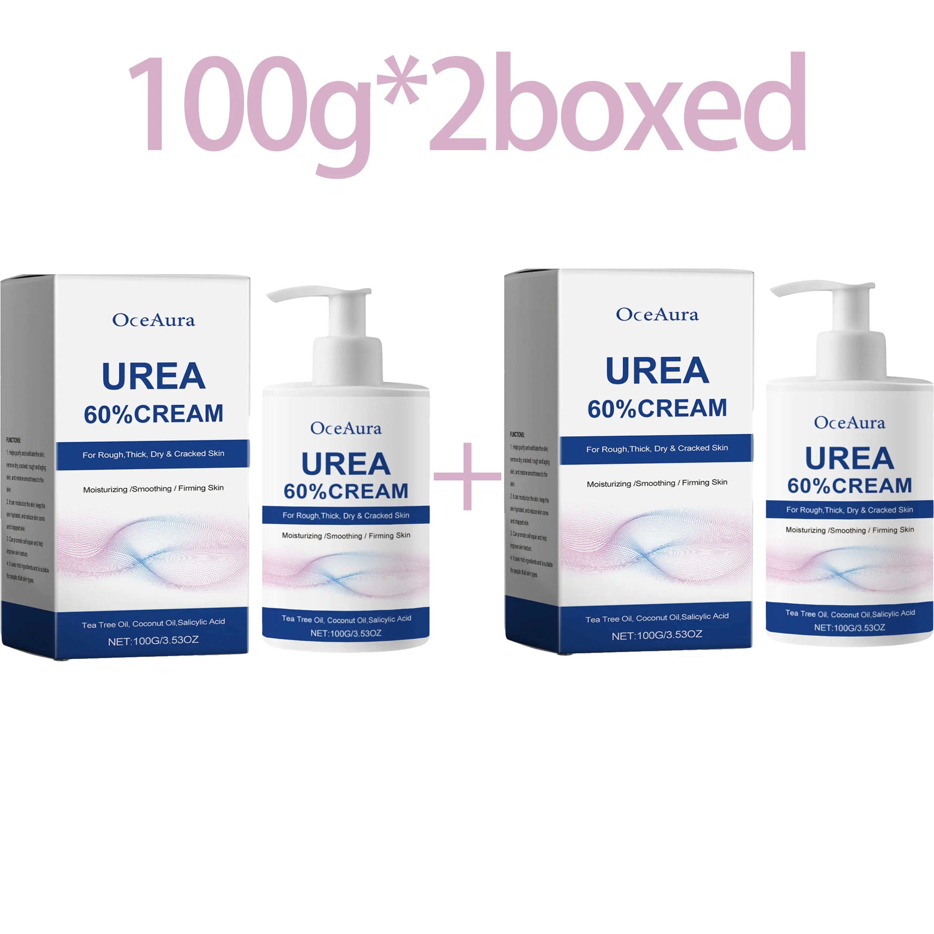 OceAura 60% Urea Foot Cream – Cracked Heel & Callus Repair Urea Foot Cream Zpaxo 100g X 2boxed