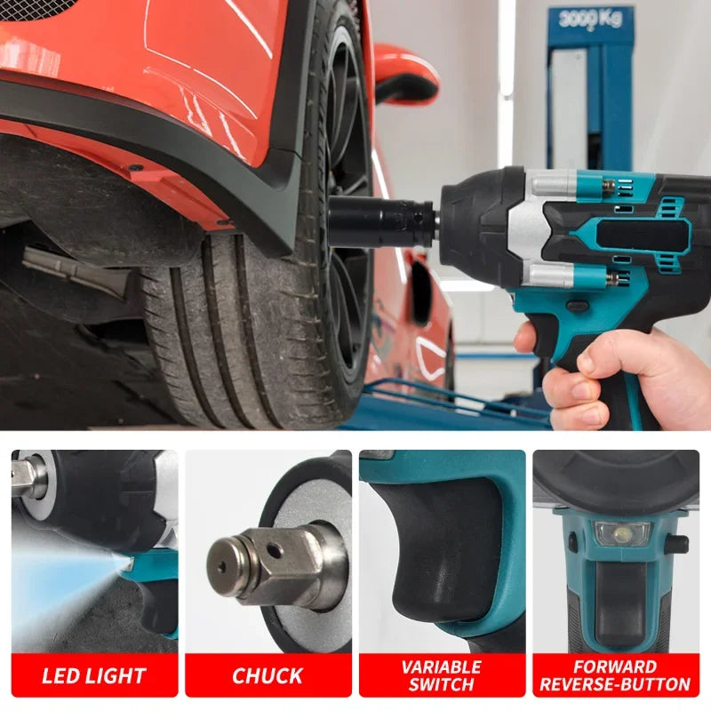 18V Brushless 1500W 1800N M Torque 1 2 Impact Wrench Fit Makita