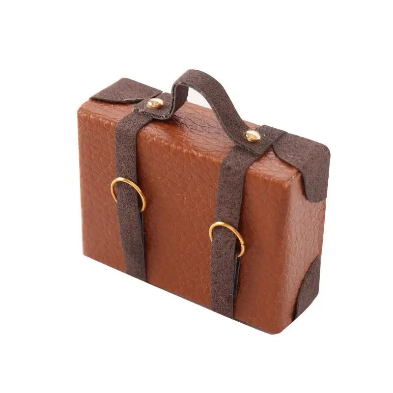 ▶1:12 Dollhouse Miniature Briefcase Suitcase Model Decor Toy Doll House Accessories Zpaxo Brown