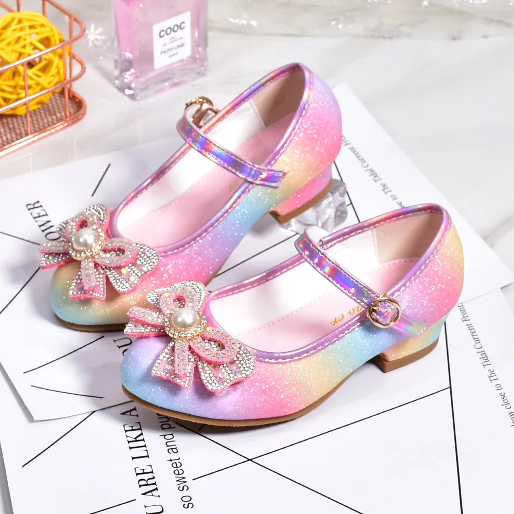 Girls' Leather Princess Shoes 2023 Children's Round-toe Soft-sole Zpaxo