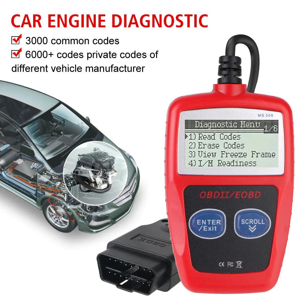 OBD 2 Scanner Fault Code Clear Car Diagnostic Tools OBD2 Reader 16